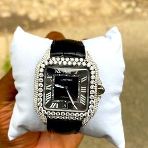Cartier Santos XL 40mm VVS Moissanite stones❗️❗️